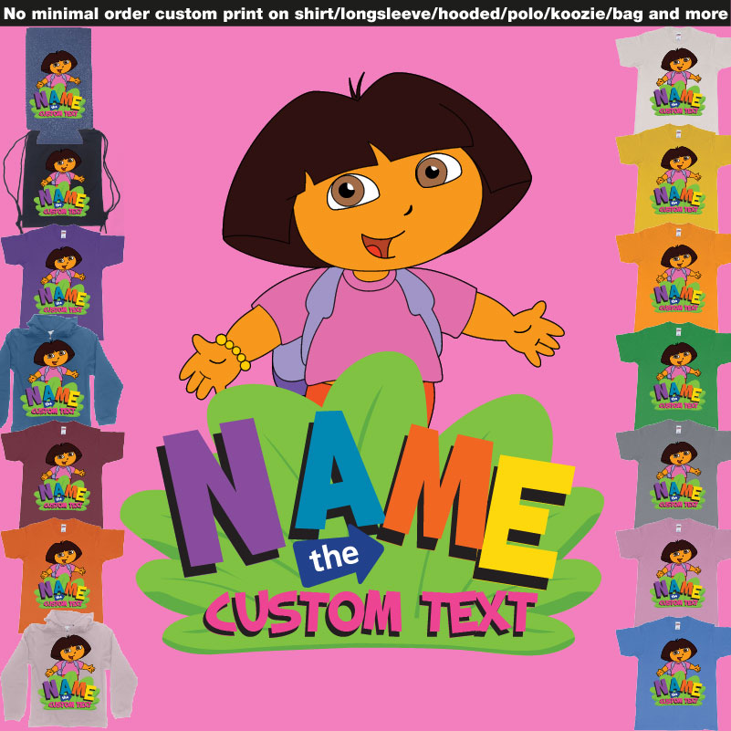 Dora The Explorer Giving Hug Custom Name And Text Design