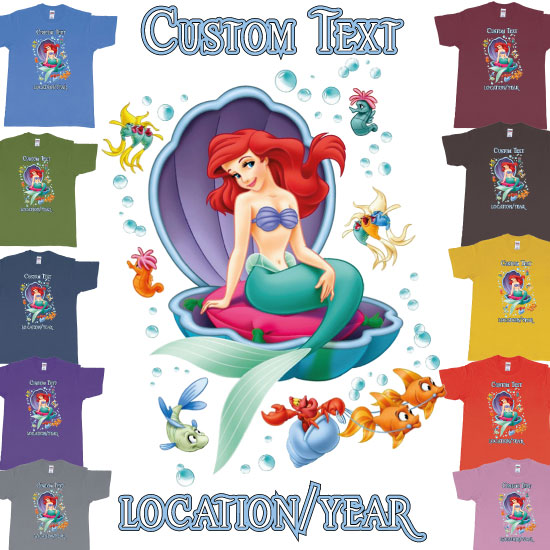 Little Mermaid Sitting in a Shell Custom Birthday Tshirt Design Bali