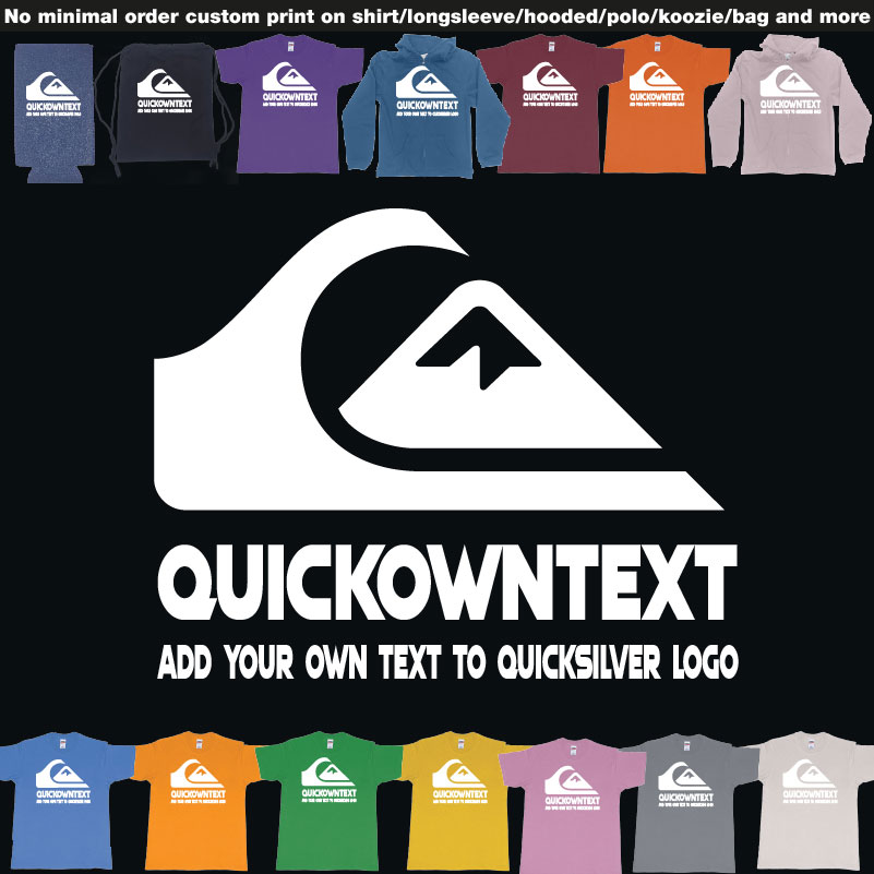Quiksilver Bali Surf Logo Wave Add Own Text Printing