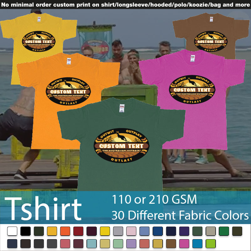 The Australian Outback Survivor Logo All Own Roundneck Tshirt Samples On Demand Printing Bali