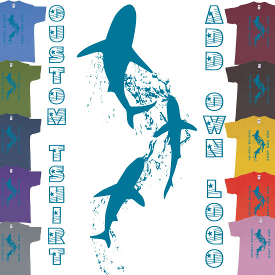 Three Shark Siluetts Scuba Diving Teeshirt