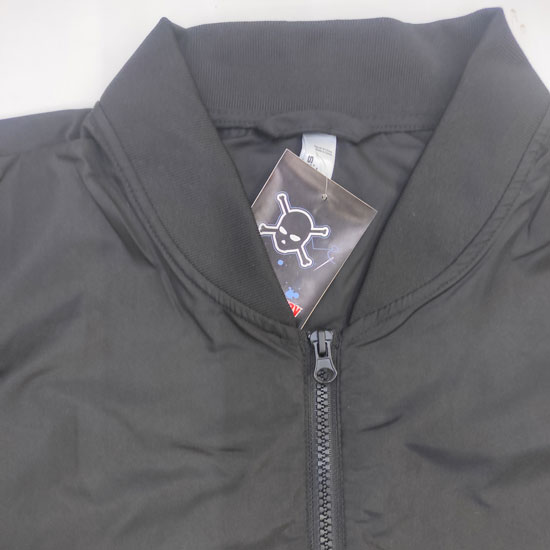 9830 Bomber Jacket Neck Opening Zipper Closeup